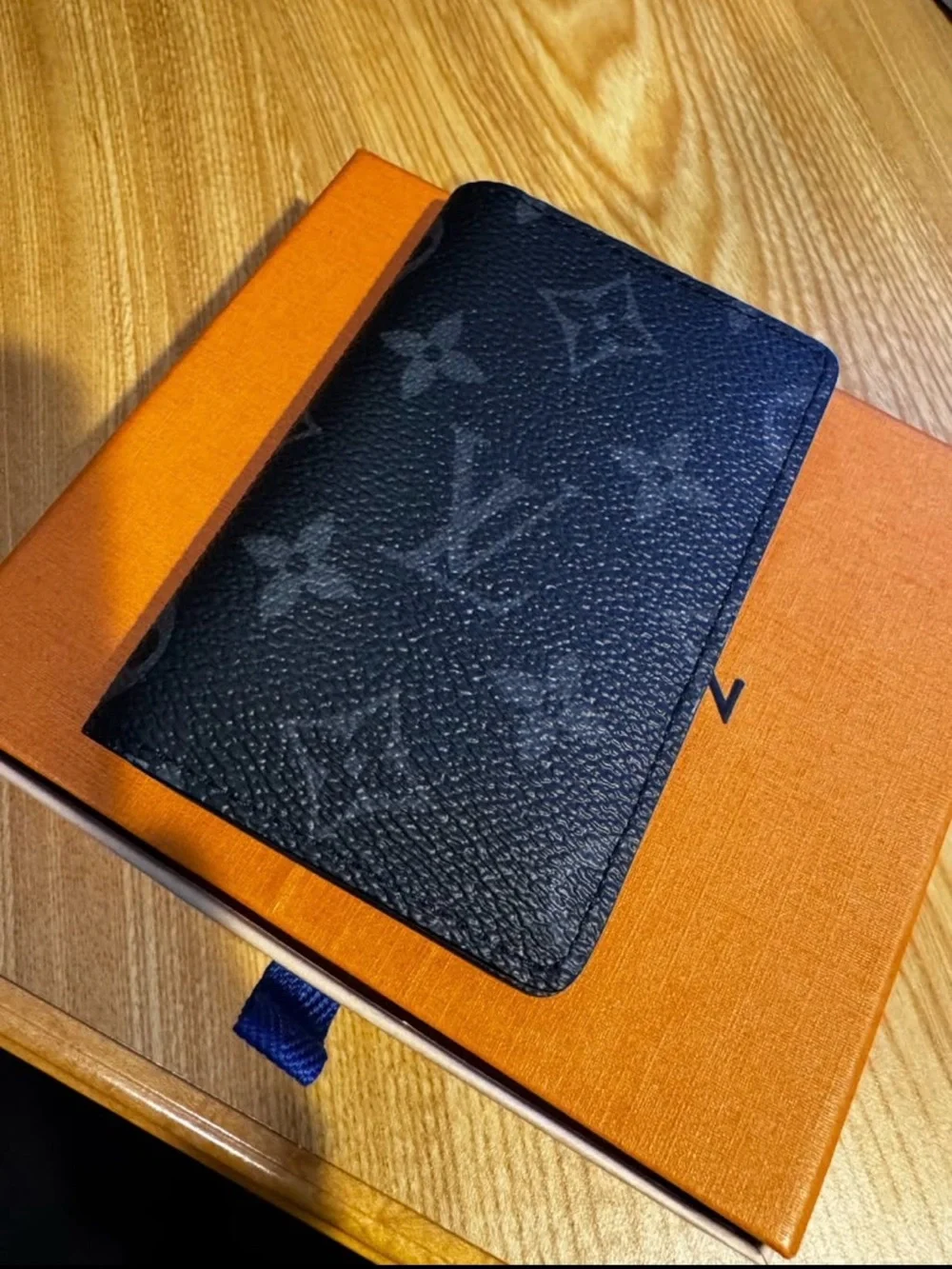 Louis Vuitton Black Monogram Canvas Card Holder Wallet